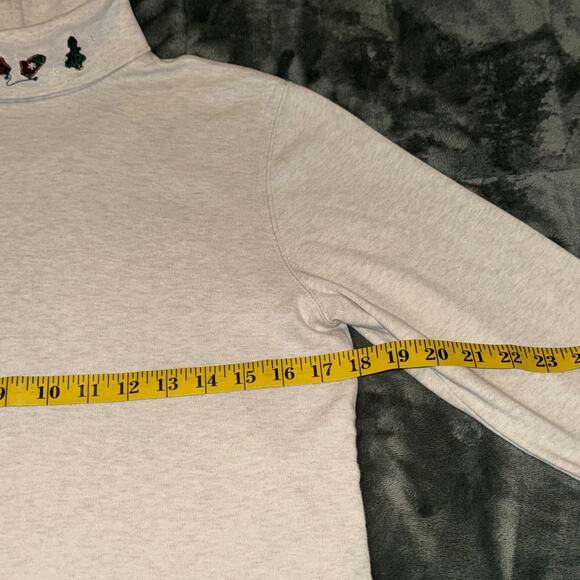 Croft & Barrow Top Women Medium Ivory Embroidered Turtleneck Christmas theme - Picture 5 of 8